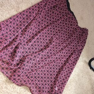 Croft & Barrow Pink and Black A-Line Skirt